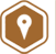 Map Pin Copper Octagon Icon